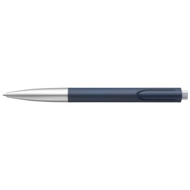 Lamy noto blue-silver ballpoint pen - purist ballpoint pen with triangular plastic barrel - clip emerges from the barrel contour - incl. large capacity refill M 16 in line width M in black