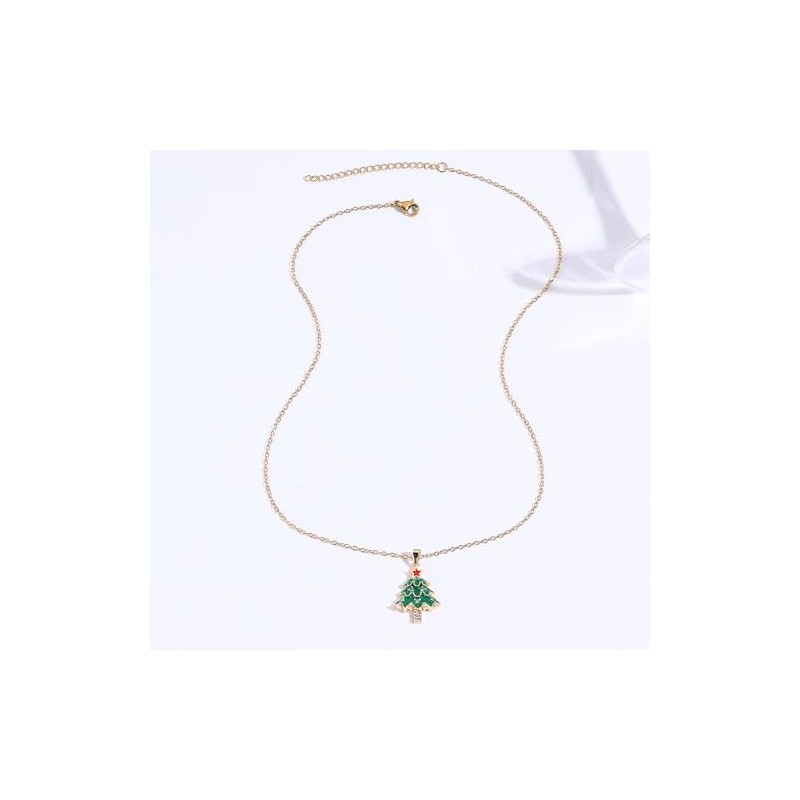 Xeyai Gold Plated Christmas Pendant Necklace for Women Trendy,CZ Christmas