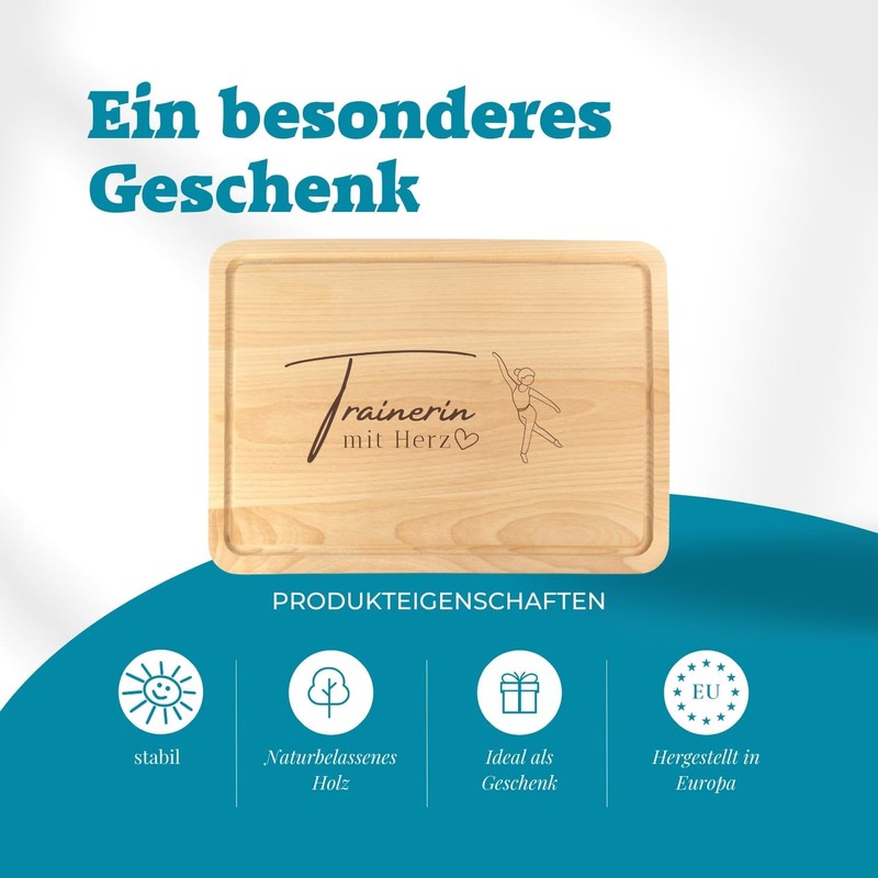 Trainer with Heart Gift - Premium Wooden Chopping Board 30