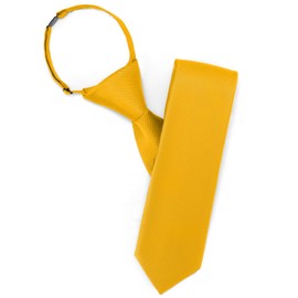Puistr Boys Golden Yellow Tie Pre-tied Adjustable Kids Solid Color Necktie for Age 8-12 Years Wedding School Graduation with Gift Box