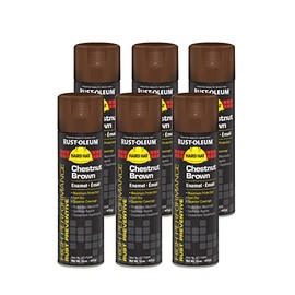 Rust-Oleum V2175838 High Performance V2100 System Rust Preventive Enamel Spray Paint, 20 fl. oz. Container, 15 oz. Fill, Chestnut Brown, 6-Pack