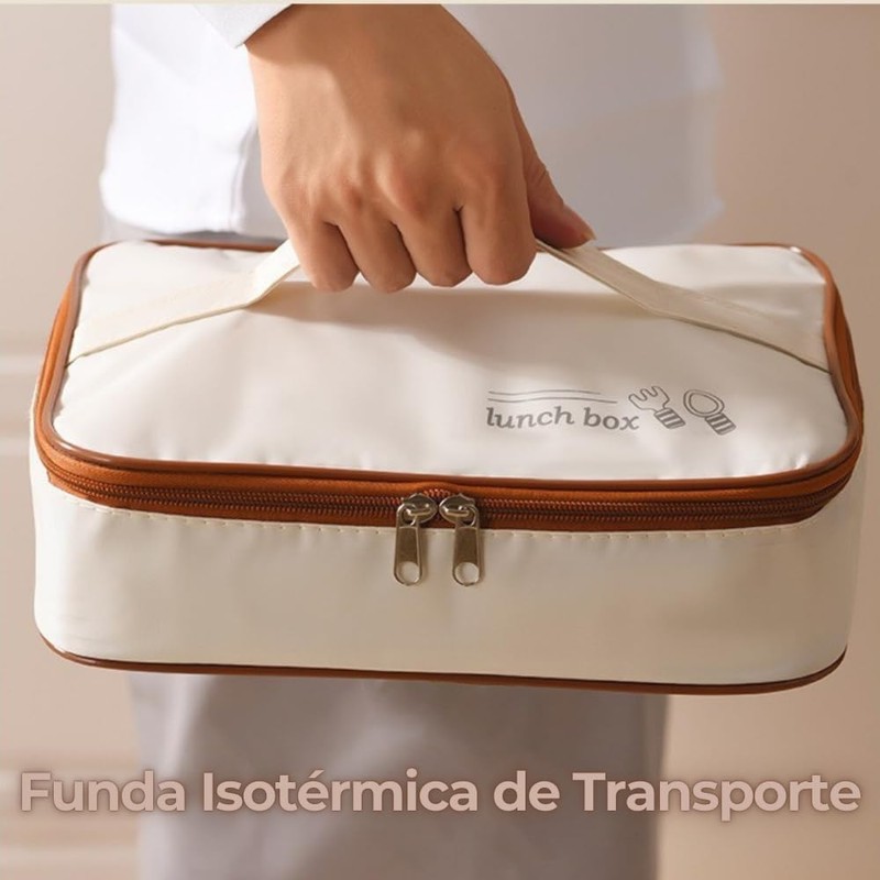 Lunch Box with Thermal Carry Bag, 4 Compartments + Bowl