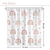 Ufeela Boho Rainbow Shower Curtain 72Wx84L Inch Extra Long Kids