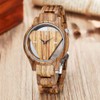 Tiong Men's Wooden Watch with Cowhide Leather Strap Quartz Movement