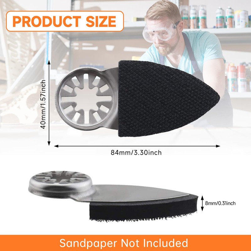10 Pcs Oscillating Tool Sanding Pad, Triangular Finger Sanding Pads,