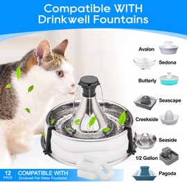 MyfatBOSS 18PCS Cat Water Fountain Filter Compatible with Petsafe Water Fountain for Drinkwell Pet Fountain Filters, Replacement Foam Filters for 360 Pet Fountain Seaside Pagoda 1/2 Gallon Fountains