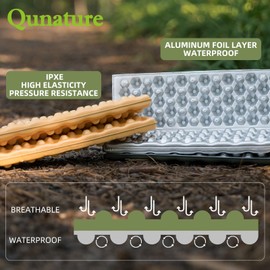 Qunature Camping Mat Egg Nest Cushion Outdoor Portable and Foldable Ultralight Thick Picnic Mat for Hiking, Camping and Fishing Breathable and Sleeping Mat 40 x 30 x 2 cm, Yellow
