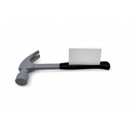 Hammer Business Card Holder – Unique Desk Organizer for Contractors, Woodworkers, and Handymen – Gray & Black