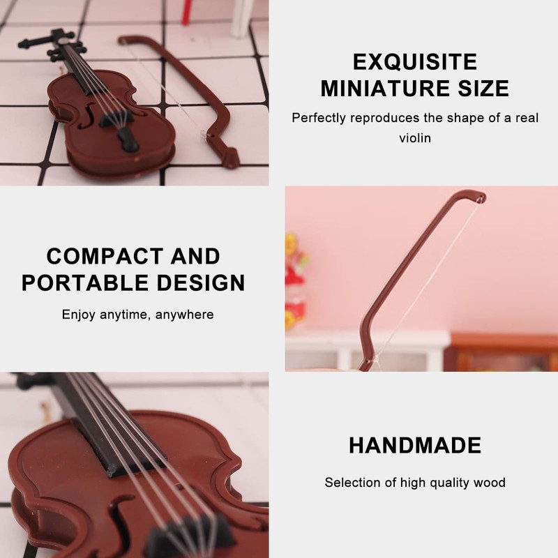 1 Set Mini Violin Model - World's Smallest Plastic Violin