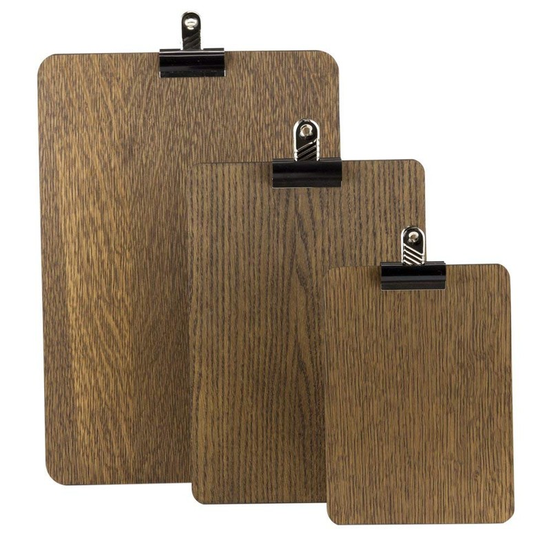 Chalkboards UK Clip Board, Wood,dark brown, 150 x 210 mm