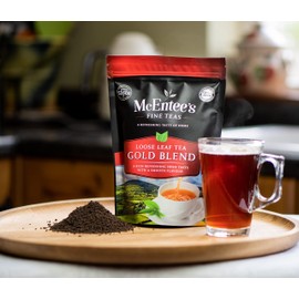 McEntee's Irish Loose Leaf Gold Blend Tea - ( Pack of 2 ) - 250g Refill Bag - Expertly Blended in Ireland to give That Perfect Cup of Tea. A Traditional Irish Blend of Assam and Kenyan Tea.