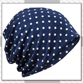 CHROME CRANE CB129 Knit Hat, Polka Dot, Knit Cap, 2-Way, Women's