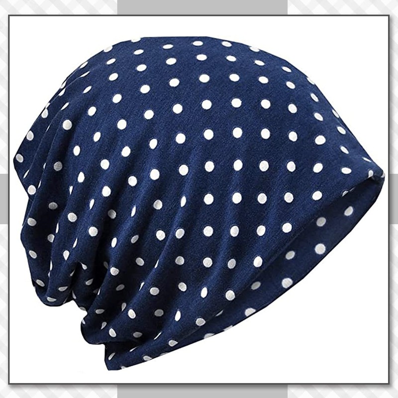 CHROME CRANE CB129 Knit Hat, Polka Dot, Knit Cap, 2-Way,