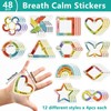 ZOiiWA 48 Pcs Breath Calm Anxiety Sensory Stickers Reusable Textured