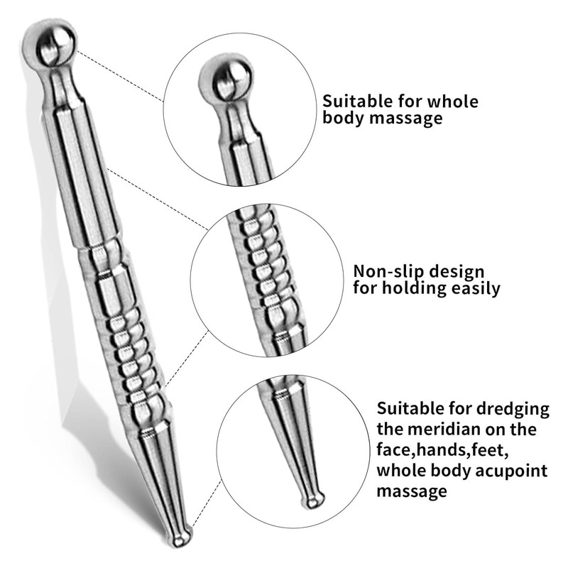 Dual Head Reflexology Acupuncture Pen – Stainless Steel Manual Acupuncture