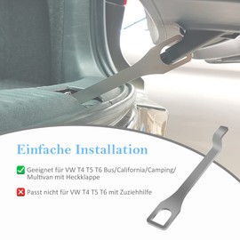 20 cm Stainless Steel Tailgate Stand Suitable for VW T4 T5 T6 Bus/California/Camping/Multivan with Tailgate, Car Tailgate Stand, Tailgate Holder for Fresh Air