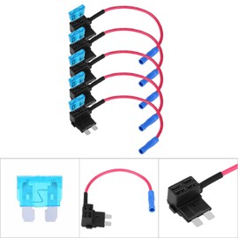 Kfz Sicherungshalter, 5er-Pack mit 15A Sicherung Auto Sicherungshalter für Auto und Motorrad Reparatur Ersatzteile