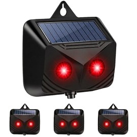 2026 Solar Nocturnal Animal Repellent Outdoor (4 Pack),Predator Eyes Coyote Deterrent & Skunk Repellent for Yard,Flashing Predator Lights Deer Fox Raccoon Repeller Device for Garden Chicken Coop (4)
