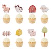 Arthsdite 24Pcs Farm Animal Cupcake Toppers Cute Farm Animals Birthday