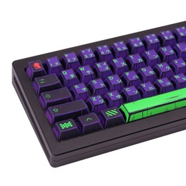 GEKUCAP Manga Themed Japanese Keycaps, Retro PBT Keyboard Key Caps Dye Sublimation KeyCap with Cherry Profile, 130 Keys Purple Custom Keycap Sets for Cherry MX Mechanical Keyboard