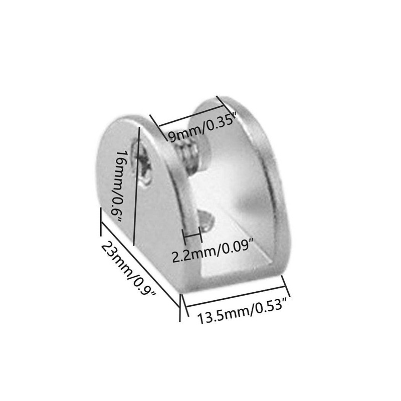 Lician Glass Shelf Clamp Holder Bracket for Kitchen, Bookshelf &