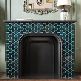 CRE8TIVE Green Marble Peel and Stick Wall Tiles Waterproof Tile Stickers for Bathroom Stick on Wall Tiles for Kitchen Sticky Back Tiles Moroccan Tile Stickers Splashback 30.5cm x 30.5cm 4 Pieces