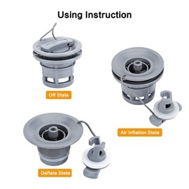 Boat Air Valve Double Seal Leak Air Valves Replacement Kit with Associated Adaptor for Inflatable Kayaks Rubber Boats Dinghy Raft