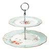 Linlins Elegant Bone China Rose Pattern 2-tier Cake Stand/ Cupcake