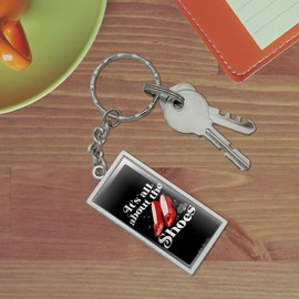 GRAPHICS & MORE The Wizard of Oz All About the Shoes Rectangle Keychain in Chrome Plated Metal