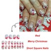 RIICFDD Christmas Press on Nails Short Square Fake Nails with