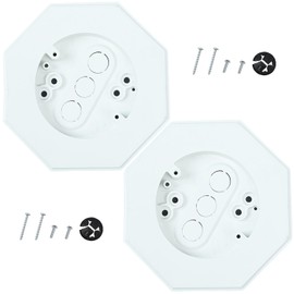 Vinyl Siding Mounting Blocks, Outdoor Light Octagon Mount Block With Built-in Electrical Box for 1/2 Inch Lap Double and 4 Inch Siding (2, White)