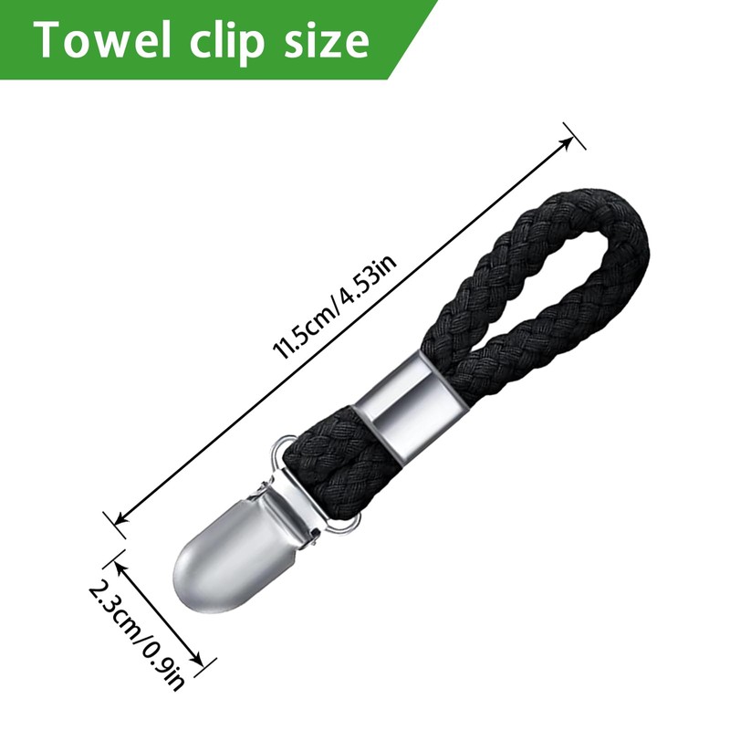 Innovess 6 Pcs Black Towel Clips, Metal Tea Towel Hooks,