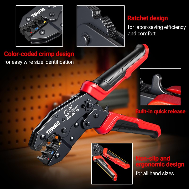 Crimping Tool For Heat Shrink Connectors Kit AWG 22-10/600pcs Connectors