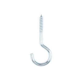 QWORK® Pack of 30 Screw Hooks M6 x 85 mm, Hook Screw, Galvanised Carbon Steel, Ideal for Fixed Cables, Hammocks, Awnings, Hanging Chairs