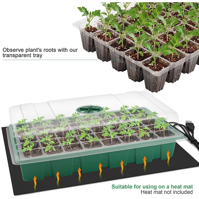 MIXC Seedling Trays Seed Starter Tray, 5-Pack Mini Propagator Plant