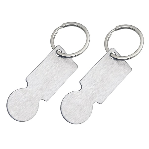 zoerbufan Pack of 2 Shopping Trolley Tool, Removable Shopping Trolley Key Chain, Shopping Tool, Metal