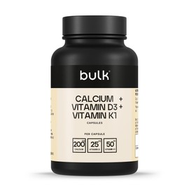 Bulk Calcium, Vitamin D3 und Vitamin K1-Kapseln, 1000 mg, Packung mit 90, Verpackung Kann Variieren