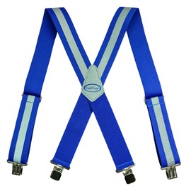 Melo Tough - Tirantes de fuerza industrial para hombre, tirantes parciales elásticos para el comerciante de 2 pulgadas de ancho, Azul Reflectante, Talla única