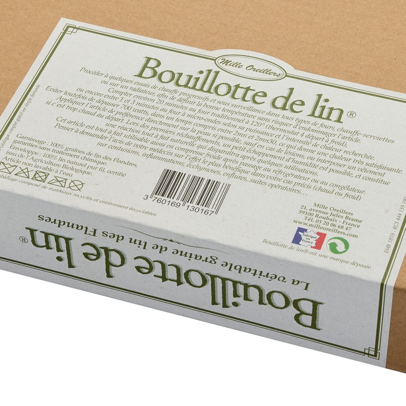 Tausend Kissen Wärmflasche Leinen-20 x 40 cm