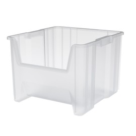 Akro-Mils 13018 Stak-N-Store Heavy Duty Stackable Open Front Plastic Storage Container Bin, (17-1/2-Inch x 16-1/2-Inch x 12-1/2-Inch), Clear, (2-Pack)
