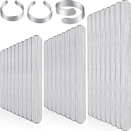 24 Pieces Aluminum Ring Blanks Metal Stamping Blanks Bending Blank Metal Rings for DIY Jewelry Making Ring Sizes 4-10, Include 1/4 x 2 Inches 1/4 x 2-1/4 Inches 1/4 x 3 Inches