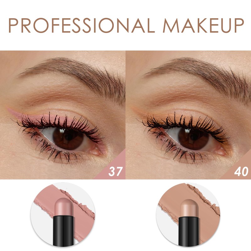 FOCALLURE 2 Pcs Cream Eyeshadow Stick,Brightener Eyeshadow Pencil Crayon,Highlighter Eye