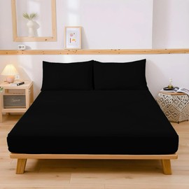 Beach Stone Super King Fitted Sheet 100% Cotton 200 TC, Breathable Extra Deep Fitted Sheets, Hotel Quality 25 Cm