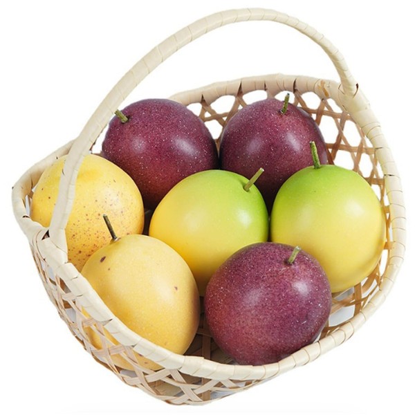 Skyseen 6PCS Artificial Passion Fruit Fake Simulation Realistic Golden Fruit