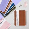 Lined Spiral Journal Notebook, A5 Hardcover Leather Notebook for Work,