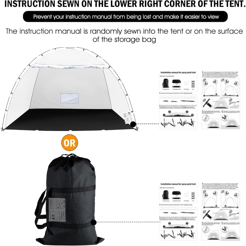 Portable Paint Booth Tent, Siebwin Extra Large 10(L) x6(W) x6.5(H)