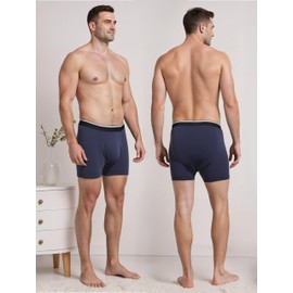 TIICHOO Men Incontinence Underwear Washable Fecal Incontinence Boxer Briefs Cotton Leak Proof Underwear for Men 5 Pack(Medium, 2 Black/1 Grey/1 Dark Blue/1 Burgundy)