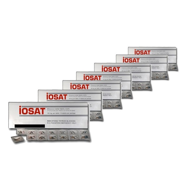 iOSAT Potassium Iodide Tablets, 130 mg (14 Tablets each) - 10 packs