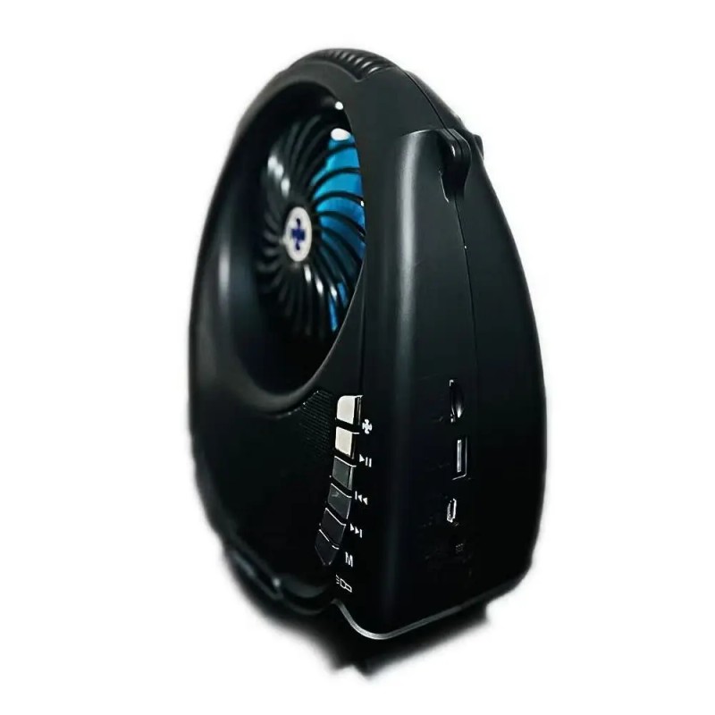 Outdoor Cooling Fan Bluetooth Speaker FM Radio Flashlight Solar Charging