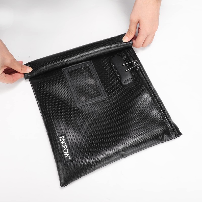 Pack of 2 Fireproof Document Bags with Lock, 37 x
